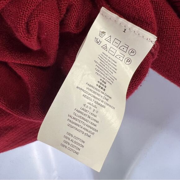 Michael Kors Red‎ Chunky Knit Off The Shoulder Sweater Size 0X High Low Top - Picture 10 of 10